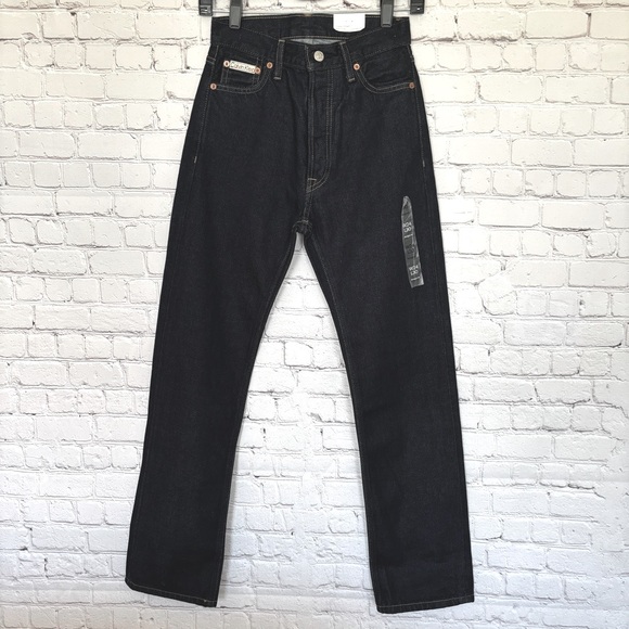 Calvin Klein Classic Straight Button Fly Selvedge Jeans--Sz 24 - Picture 2 of 15